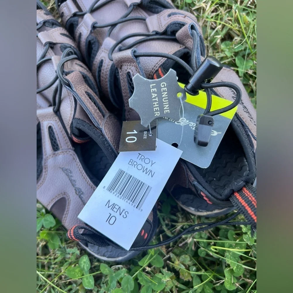 NWT Eddie Bauer Men’s Troy Brown Genuine Leather Outdoor Trail Sandals Size 10